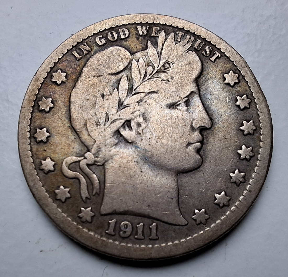USA ¼ Dollar 1911 Barber Quarter Silber