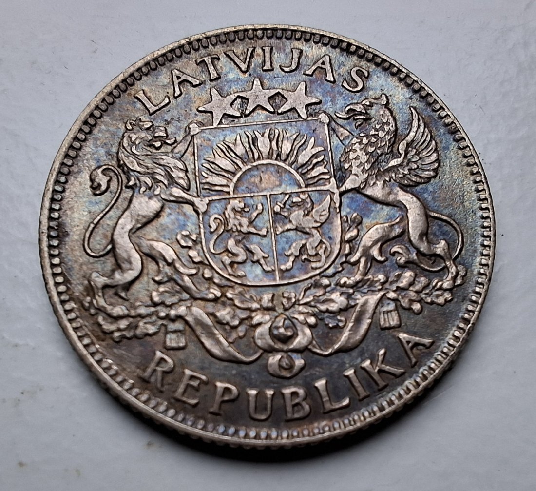  Litauen 1 Lats 1924 Silber   
