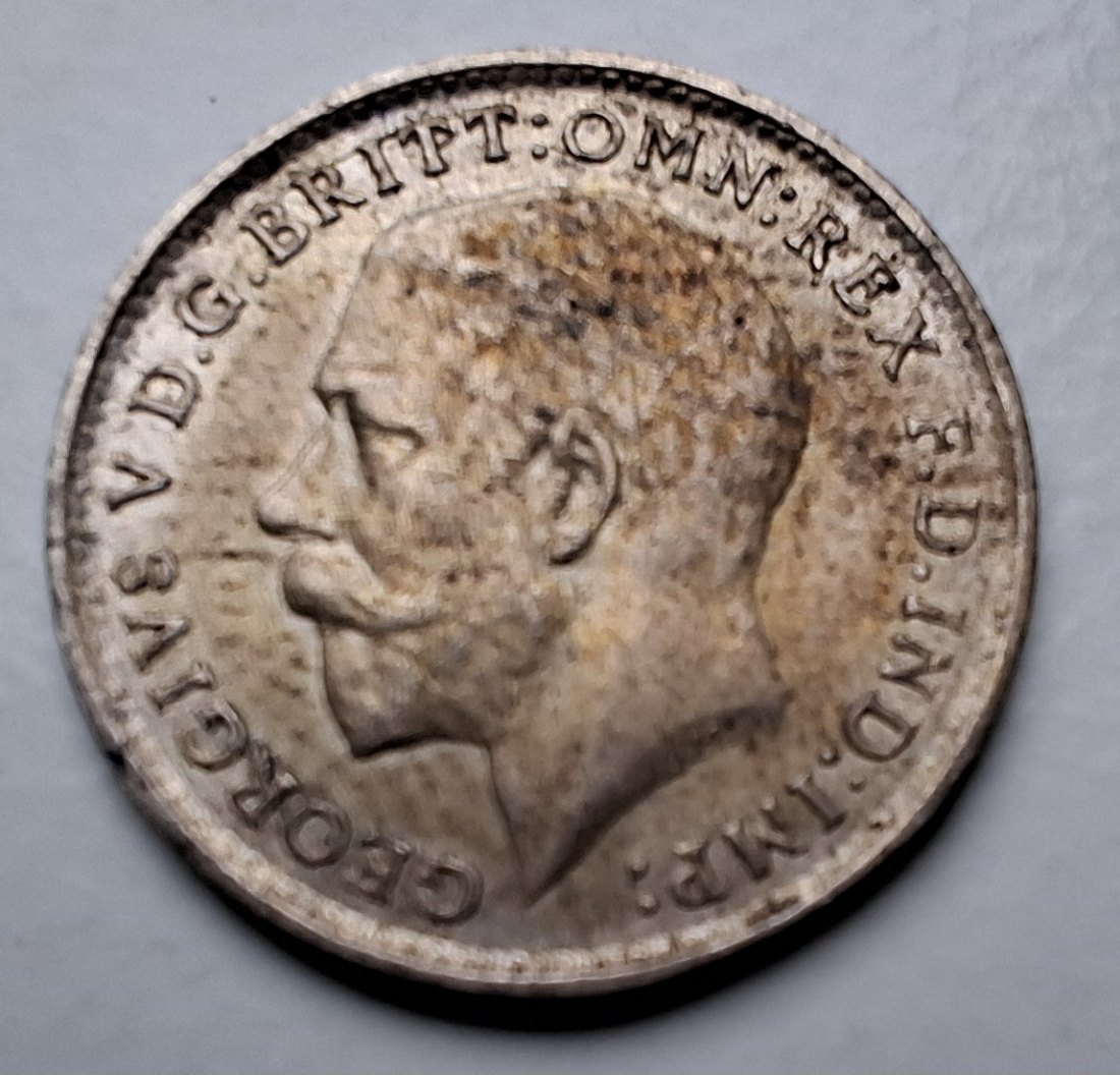  Großbritannien 3 Pence 1917 Georg V. Silber   