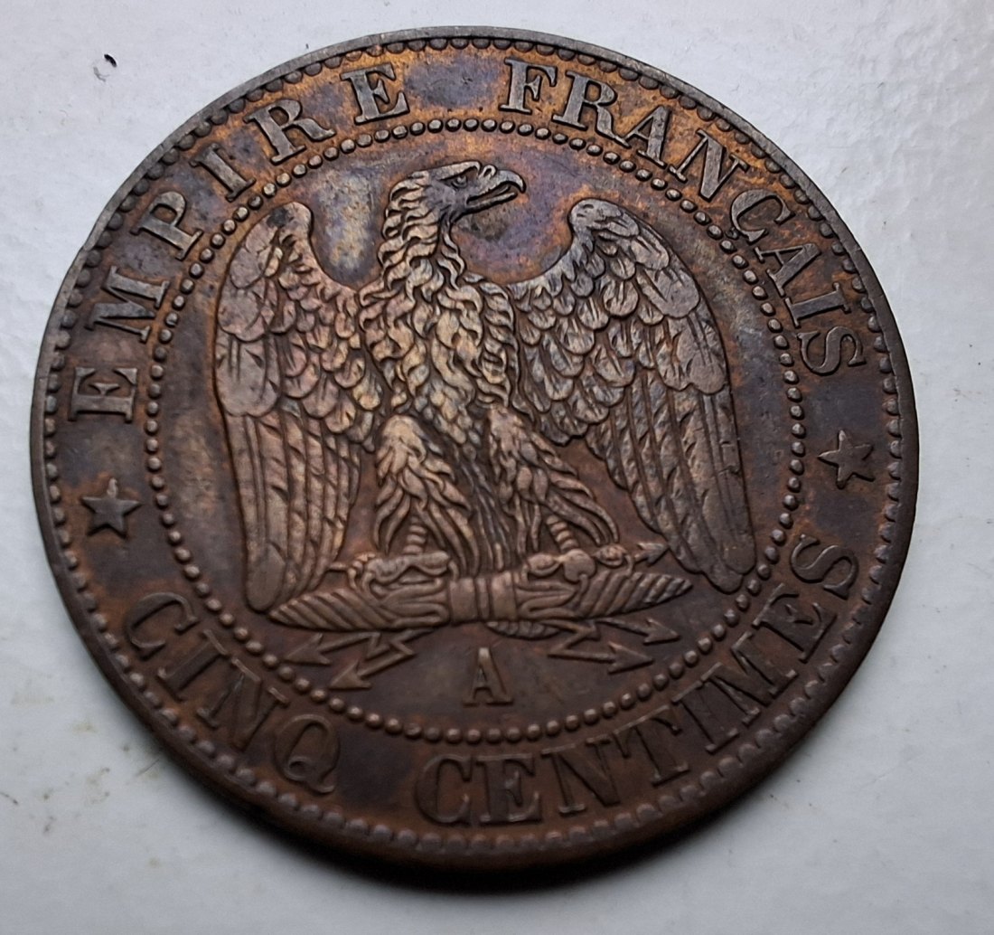  Frankreich 5 Centimes 1854 A Napoleon III.   