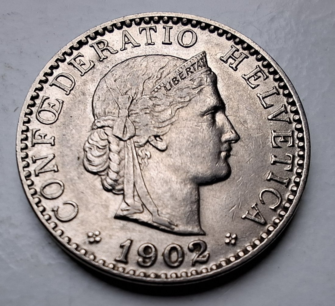  Schweiz 20 Rappen 1902 Libertas   