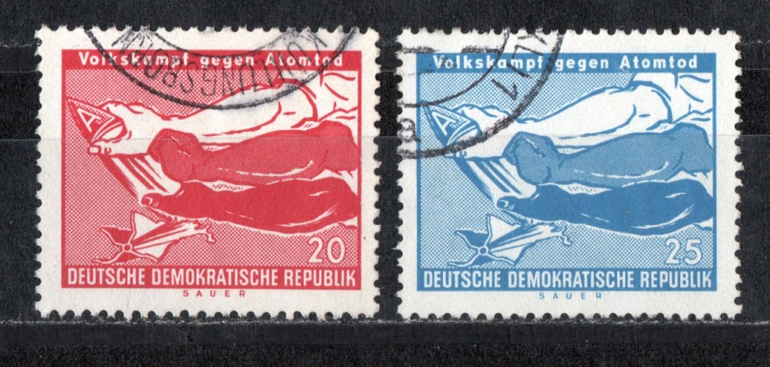 DDR 1958 Mi.655-656 Kompl.Satz Echt gelaufen/ Top Stempel