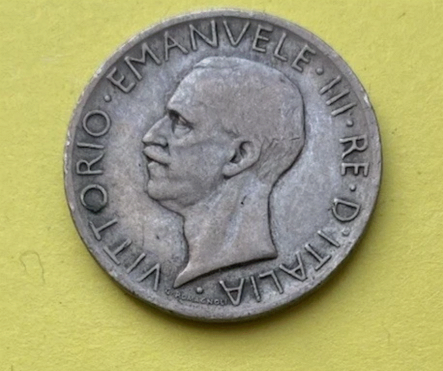  SILBER - Italien Königreich 5 Lire 1927 Vittorio Emanuele III   
