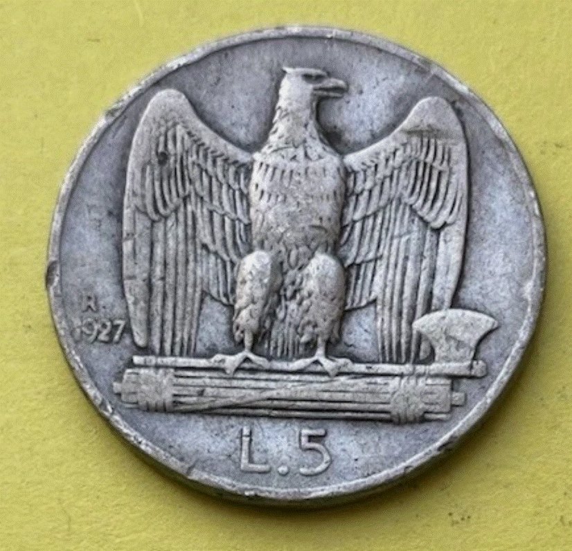  SILBER - Italien Königreich 5 Lire 1927 Vittorio Emanuele III   