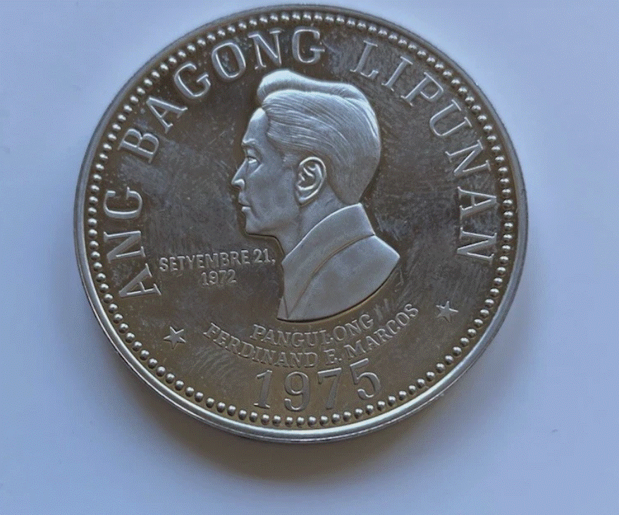  Philippinen 5 Piso 1975 - Ferdinand Marcos - Ang Bagong Lipunan - TOP Zustand   