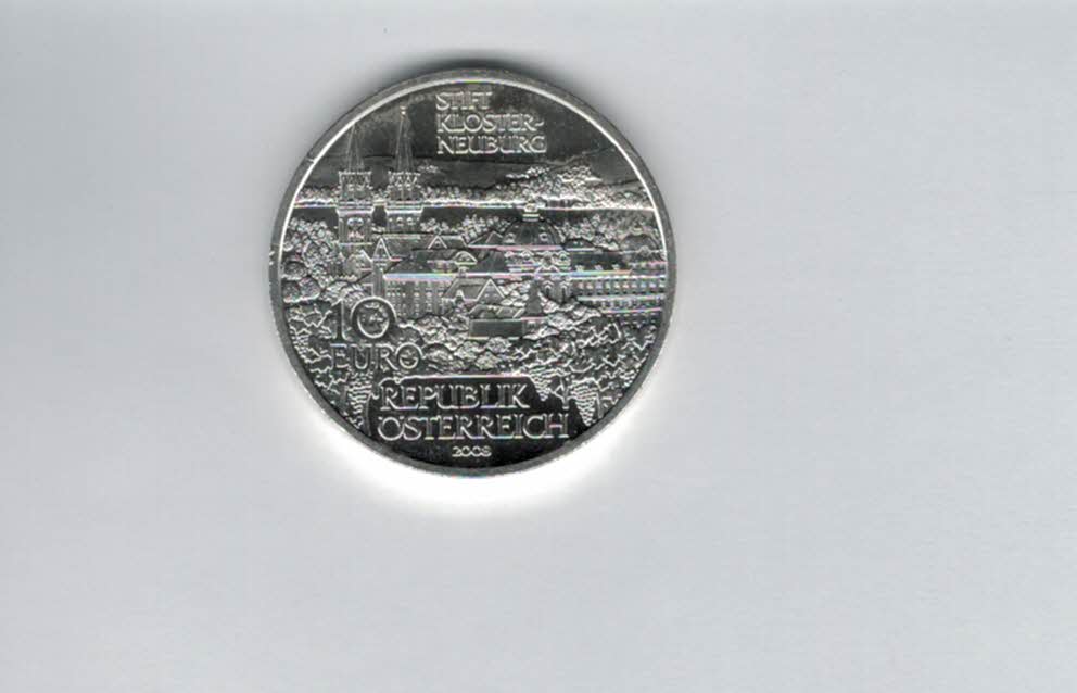  10 Euro 2008 Stift Klosterneuburg silber 925/16g fein Österreich Spittalgold9800 (4971/13   