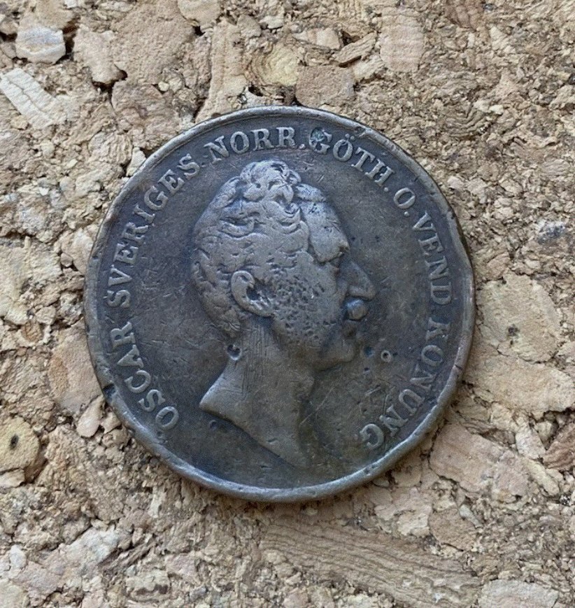  Schweden 2 Skilling Banco 1854 - König Oscar I Porträt - Massive 28g Kupfer   