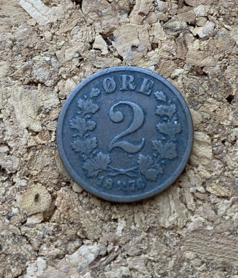  BROnZE - Norwegen 2 Øre 1876 Kongsberg 2 Öre König Oskar II   