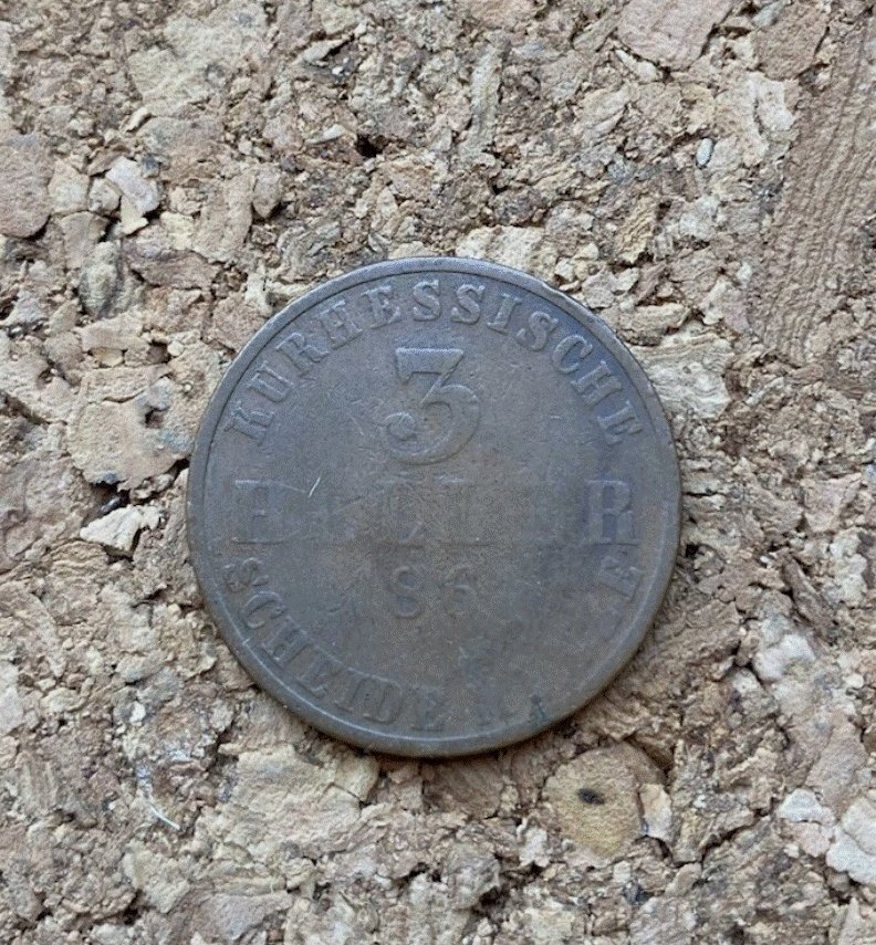 Teilen 3 Heller Kurfürstentum Hessen-Kassel (Kurhessen) 1865 Friedrich Wilhelm I.   