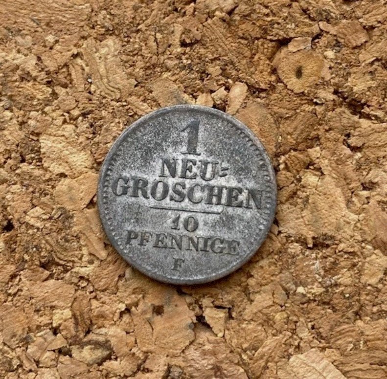  SILBER - Sachsen 1 Neu-Groschen 1848 F Dresden Wappen Altdeutschland   