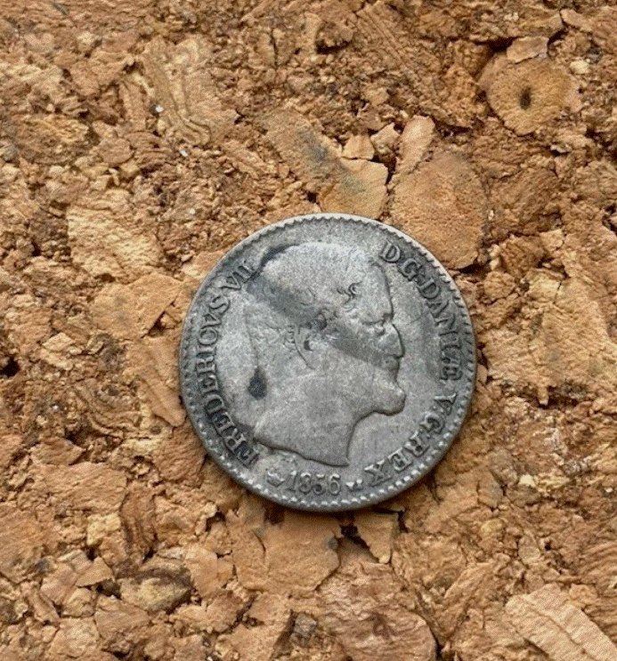  SILBER - Dänemark 4 Skilling Rigsmønt 1856 Friedrich VII.   
