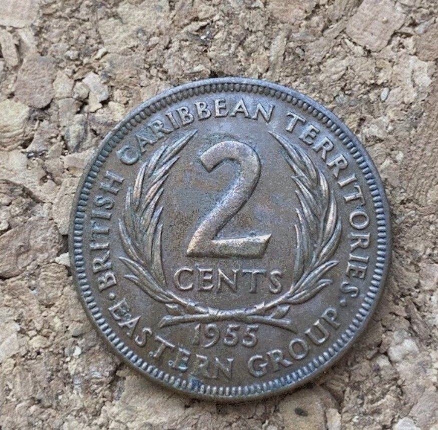  BRONZE - Ostkaribische Staaten Britische Karibik 2 Cents 1955 Elizabeth II   