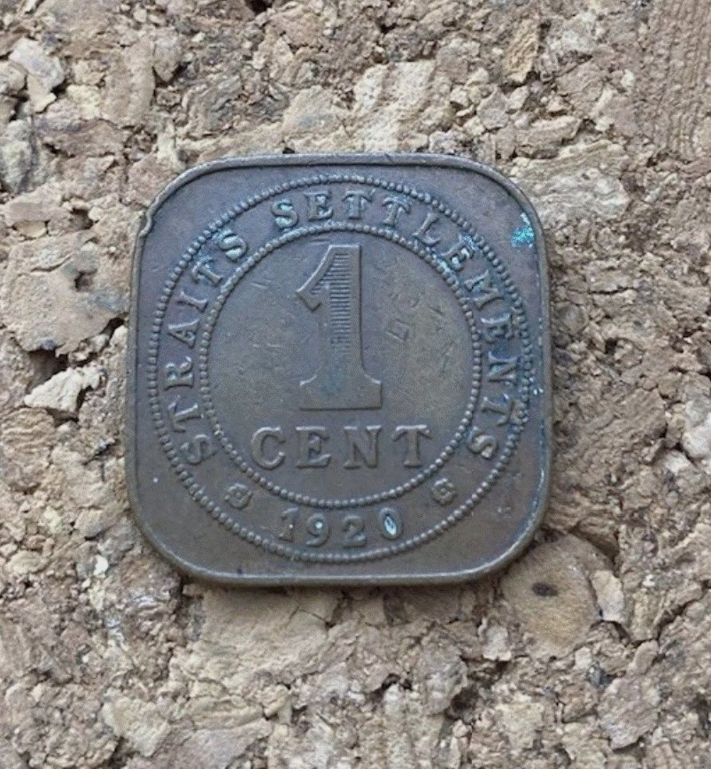  BRONZE - Straits Settlements 1 Cent 1920 König George V Singapur   
