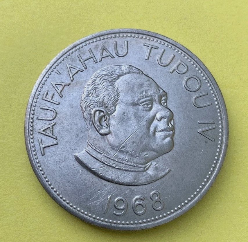  Tonga 1 Pa'anga 1968 - König Taufa'ahau Tupou IV - Großes Staatswappen Südsee   