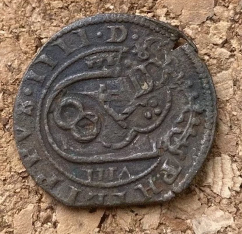  Spanien 8 Maravedis 1652 Kupfer Münze   