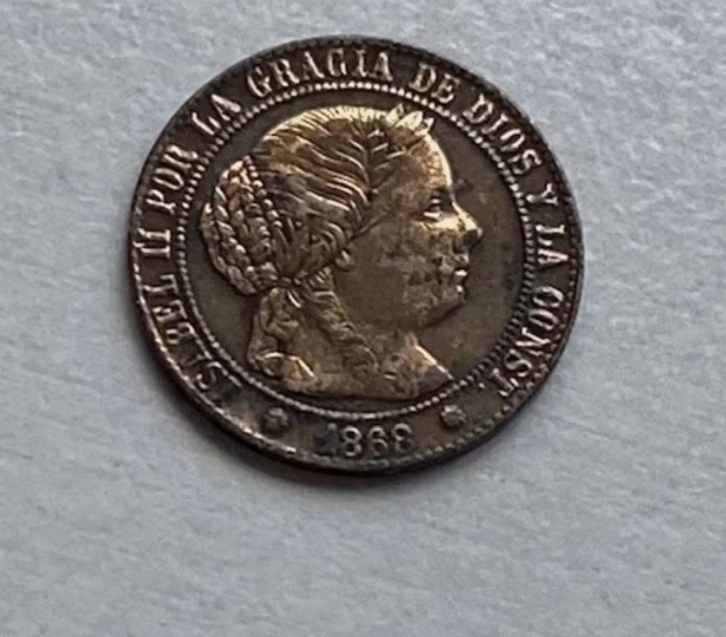  Spanien ½ Centimo 1868 Medio centimo 1/2 Centimo Isabella II.   