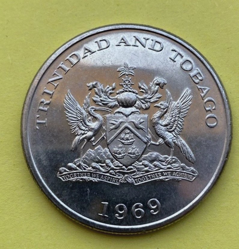  Trinidad & Tobago 1 Dollar 1969 FAO Kakao - Prachtvolles Staatswappen -   