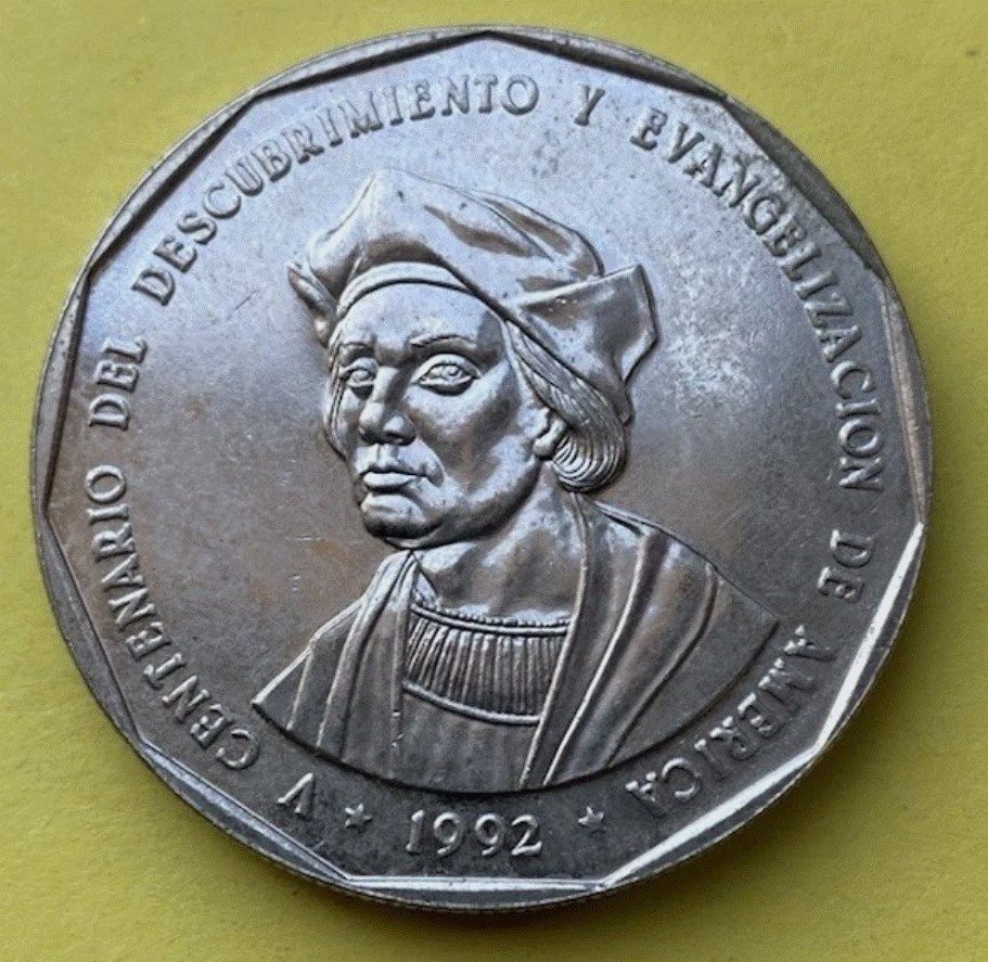  Dominikanische Republik 1 Peso 1992 - 500 Jahre Entdeckung Amerika Kolumbus   