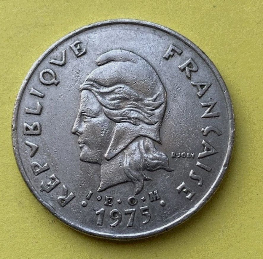  Französisch Polynesien 50 Francs 1975 - Moorea Palmen Südsee Tahiti - Top   