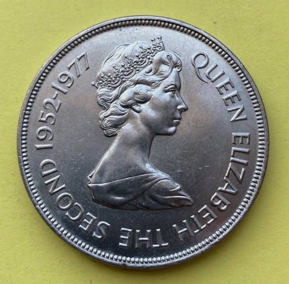  Guernsey 25 Pence 1977 Regentschaft von Königin Elizabeth II.   