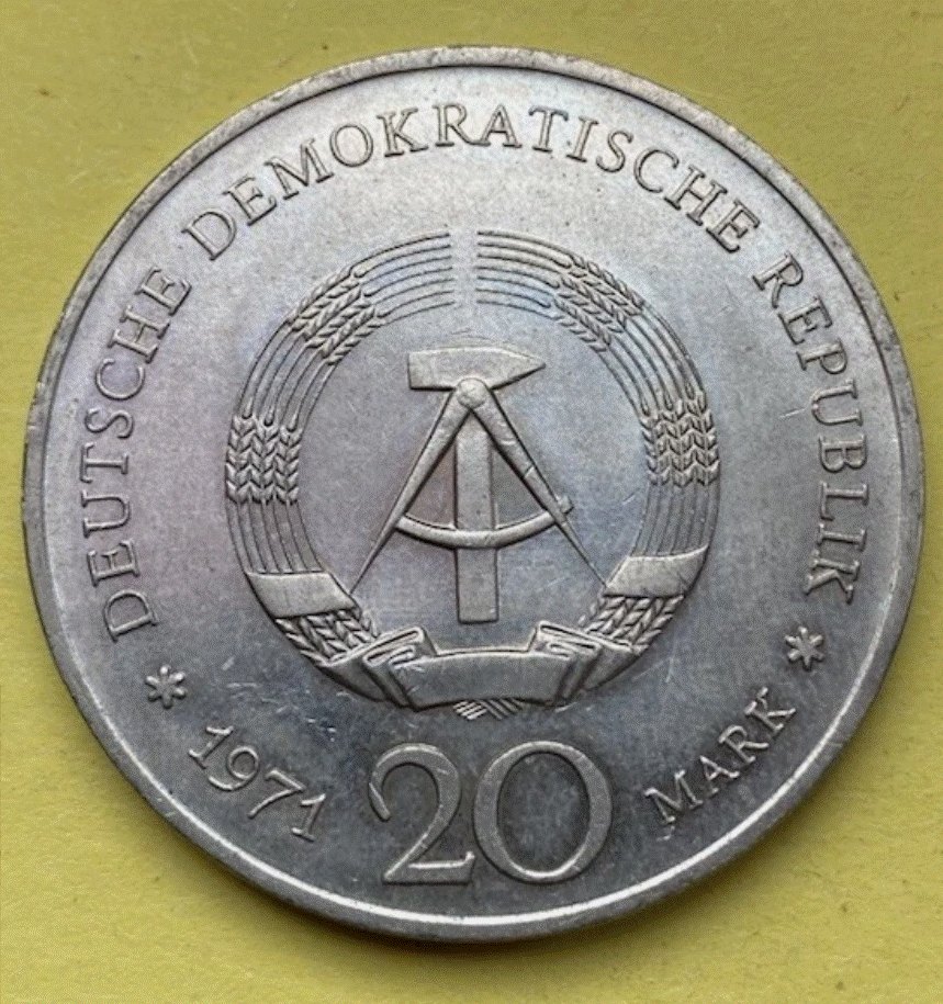  Deutschland 20 Mark 1971 - Heinrich Mann DDR   