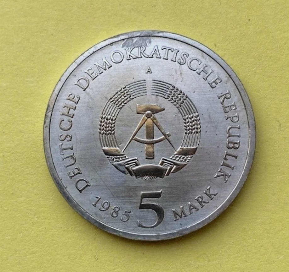  DDR 5 Mark 1985 - Dresden Zwinger Kronentor - In Original-Box - Top Erhaltung   