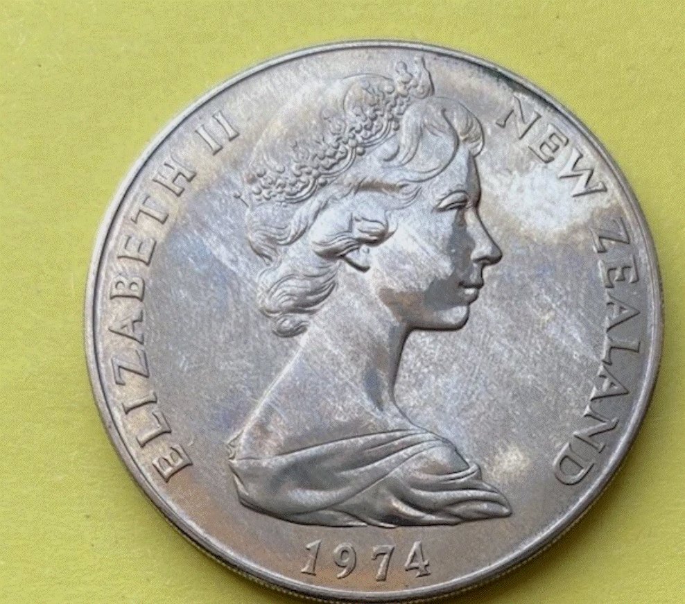  Neuseeland 1 Dollar 1974 - New Zealand Day Silberreiher - In Original-Bo   