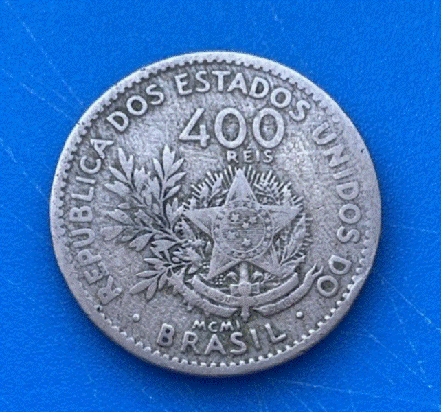  Brasilien 400 Reis 1901 MCMI Münze   