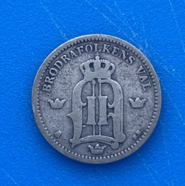  Schweden 25 Öre 1902 Oscar II Silber   