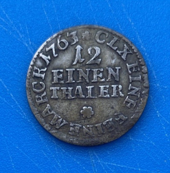  SILBER - Sachsen 1/12 Thaler 1763 Friedrich Christian Altdeutschland   