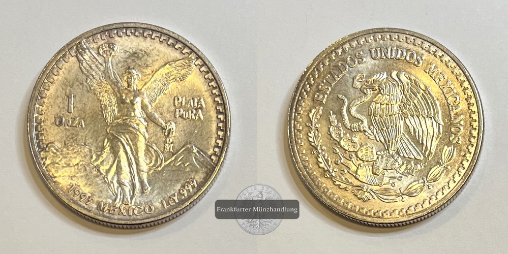  Mexico 1 Onza Libertad Plata Pura 1992 -Frankfurt KM#494.2 Feinsilber: 31,1g   