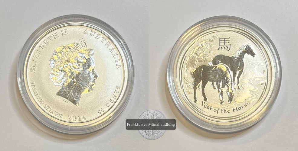  Australien 50 Cent (Year of the Horse) 2014 FM-Frankfurt KM#2110 Feinsilber: 15,5g   
