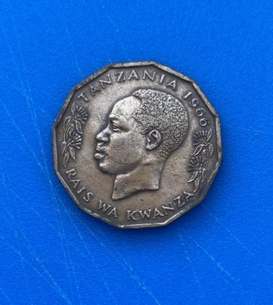  BRONZE - Tansania 5 Senti 1966 Fisch   