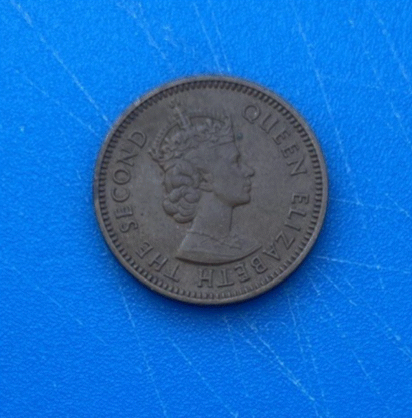  Zypern 3 Mils 1955 Elizabeth II Fisch Bronze-Münze   