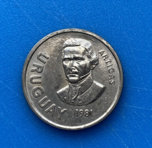  Uruguay 10 Nuevos Pesos 1981 Artigas Münze   