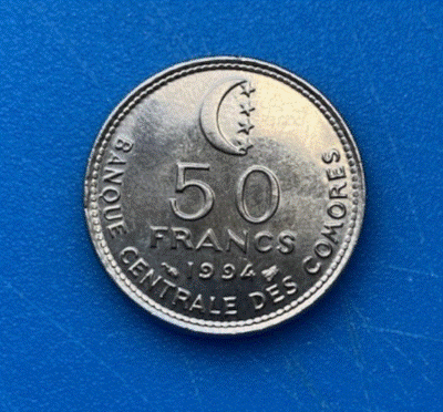  Komoren 50 Francs 1994 Banque Centrale des Comores Münze   