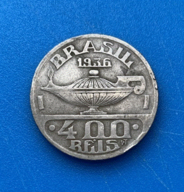  Brasilien 400 Reis 1936 Oswaldo Cruz Münze   