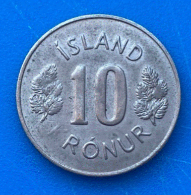  Island 10 Krónur 1978 Münze Wappen   