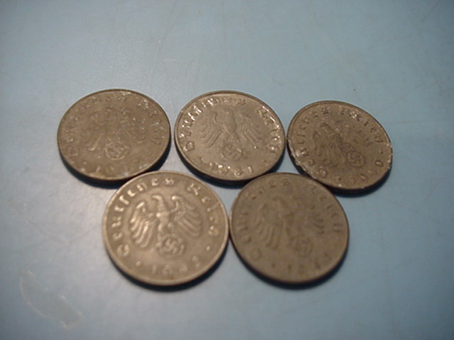  Drittes Reich 5 x 10 Reichspfennig   