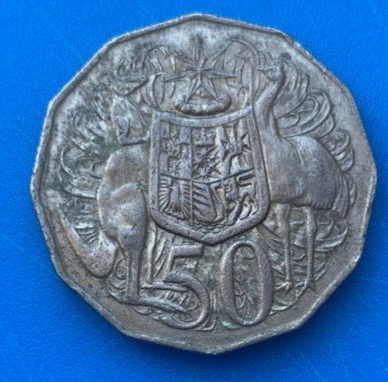  Australien 50 Cents 1981 Münze Elisabeth II Wappen 12-eckig   