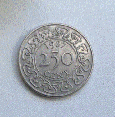  Suriname 250 Cent 1987 Münze Wappen   