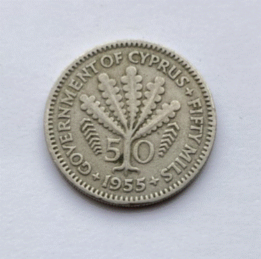 Zypern 50 Mils 1955   