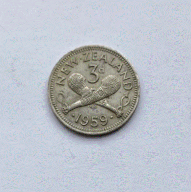  Neuseeland 3 Pence (3d) 1959 Elisabeth II   