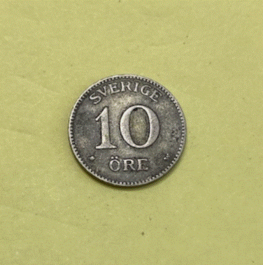  10 Öre 1919  Schweden Gustaf V .  Silber 400   