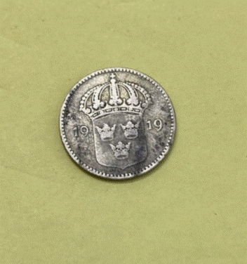  10 Öre 1919  Schweden Gustaf V .  Silber 400   
