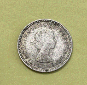  SILBER -  Australien Sixpence 1960 - Königin Elizabeth II. | 6 Pence   