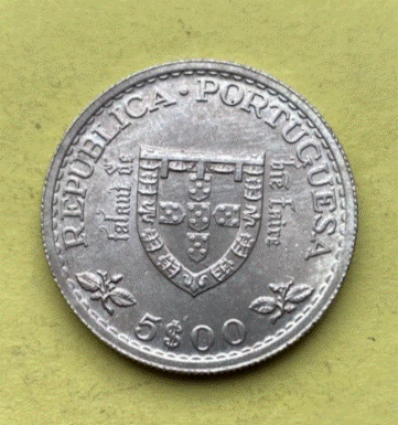  SILBER - Portugal  5 Escudos  1960 Prinz Heinrich   