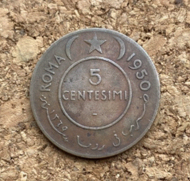  Somalia 5 Centesimi 1950 Roma - Wilder Elefant - Historische Münze   