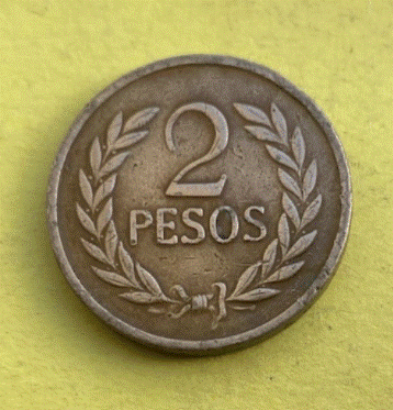  Kolumbien 2 Pesos 1977 | Bronze Münze   