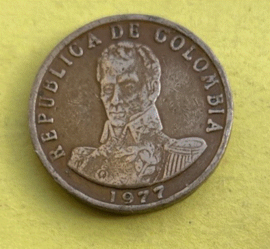  Kolumbien 2 Pesos 1977 | Bronze Münze   